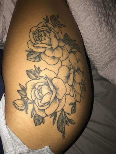 rose hip bum and thigh tattoos|Beautiful Rose Hip Tattoo Ideas for Thigh Tats